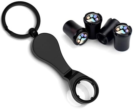 Tapones para Válvulas de Neumáticos - Protección Antirrobo de Metal - Accesorios Coche para Mantenimiento - para Coche Camión Furgoneta SUV Moto Bicicleta y Mantenimiento de Ruedas