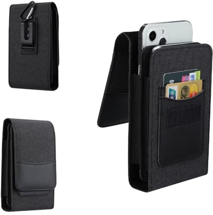 Heucadup Funda movil Cinturon, Doble Bolso Cinturon con trabilla para cinturón, Fundas de móvil para Senderismo, Camping y barbacoas, Funda Protectora Robusta con mosquetón, Regalos para Hombres