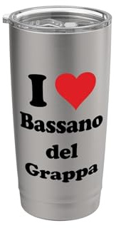 I Heart Bassano del Grappa Italia Love Italian Souvenir Artículo Vaso térmico de acero inoxidable de doble pared