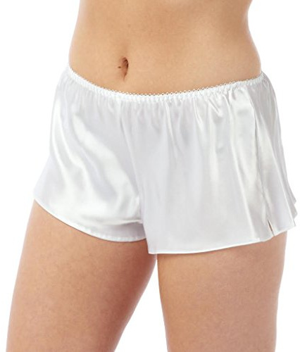 BHS Ladies Boxer Style Satin French Knickers White Cream Black Sizes 8-22 (8, White)