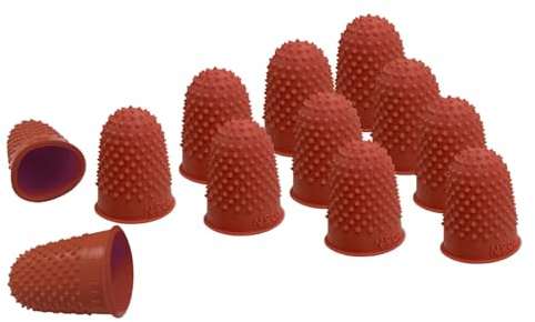 Förpackning med 12 fingerringar i gummi – fingerkottar No.00 Red