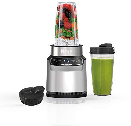 Ninja (BN401) Nutri Pro with Auto-iQ, 1100-Peak-Watt, Personal Blender, Cloud Silver (Renewed)