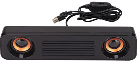 wendeekun Haut-Parleur Filaire HiFi Stéréo Caisson de Basses Alimenté par USB Prise 3,5 Mm Portable Haut-Parleur de Bureau Long pour TV Ordinateur Tablette, Home Audio Theater Système de Son Surround