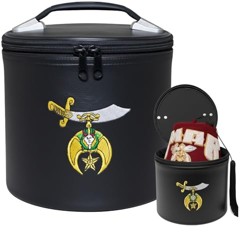 UK EMPIRE GROUP Freimaurer Shriner Fez Hut/Cap Case schwarz - Kunstleder Display Aufbewahrungsbox