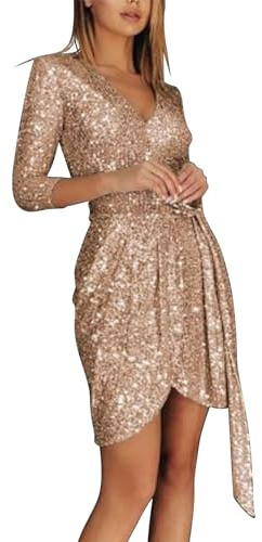 Damen Kleider Elegant Festlich Partykleid Damen Cocktailkleid Damen Elegant Sexy Kleid Damen Glitzer Kleid Damen Abendkleid Damen Silvester Kleid Damen Pailettenkleider FüR Damen