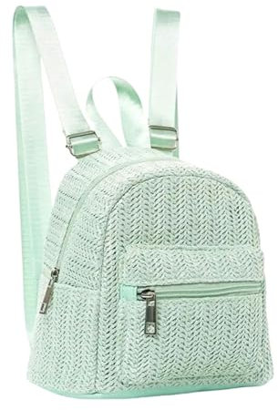 DuomaiJJ Zaino Scuola Zaino per Donne con Spalla con Cannuccia per Tessitura della Borsa da Viaggio Summer Beach Ruckeack Borse-Verde