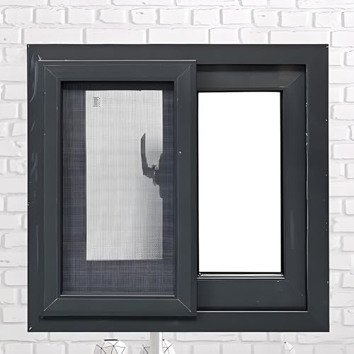 Ventanas de reemplazo para sótanos, ventanas corredizas horizontales, ventanas de reemplazo para el hogar, material de aleación de aluminio, para ventanas del hogar y ventanas del sótano(Black,WxH 44x