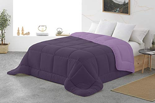 ENERGY COLORS TEXTIL-HOGAR Edredón Nórdico Acolchado, Otoño/Invierno Relleno Nórdico 350 gr/m² en 100% Fibra Hueca siliconada (Morado, Cama 135 (220x220))