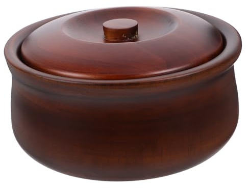 CLISPEED Bol Bois pour Salade et Fruits Saladier Multifonction Bol à Goûter avec Couvercle Vaisselle Simple et Pratique