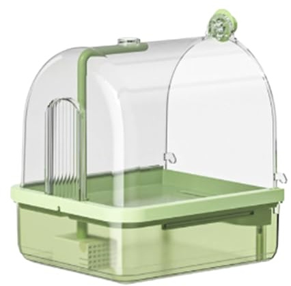 Bagno per gabbia per uccelli – voliera interna 540 g, posatoio automatico, modalità doccia doppia, design bacino d'acqua anti-masticazione | Accessorio per la pulizia giocoso per