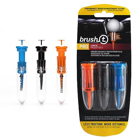 Brush Golf-Tees – gemischte Packung, 3 Stück