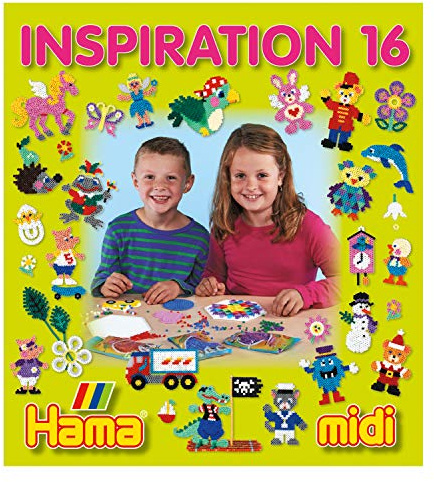 Hama Perlen 399-16 Inspiration Heft Nr. 16 Vorlagenbuch mit farbenfrohen Ideen, Motiven und Anleitungen zum Basteln mit Bügelperlen, kreativer Bastelspaß für Groß und Klein