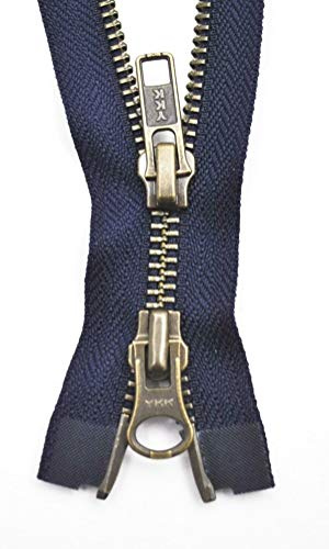 YKK Reißverschluss 2 Wege teilbar Schwarzblau 80 cm Metall Metallzähne