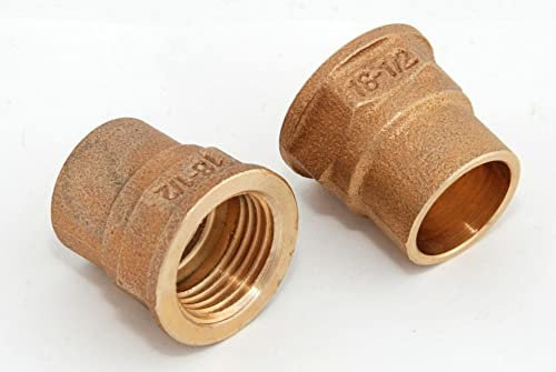2x Rotguss Übergangsmuffen i/i 18mm-1/2' 4270g Rotgussfitting red brass gunmetal