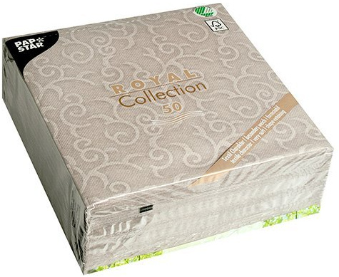 50 Servietten ROYAL Collection 1/4-Falz 40 cm x 40 cm grau Casali 84889 Papstar Dekorservietten