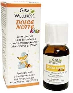GISA WELLNESS - DOLCE NOTTE - Aceite Esencial Balsámico Sinergia para Niños - 15ml - Difusión Ambiental - Aromaterapia - Compatible con los Octopens Gisa Wellness - Made in Italy