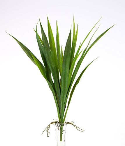 artplants.de Künstliches Taglilienkraut, Luftwurzeln, 19 Blätter, auf Steckstab, 40cm - Kunst Lauch - Künstliche Blätter