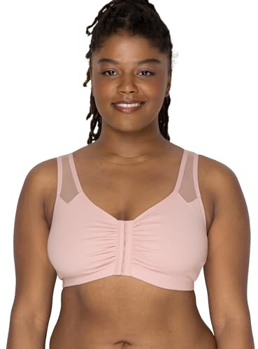 Fruit of the Loom Women's Comfort Front Close Sport Bra with Mesh Straps Sports Bra (Pack of 2)
