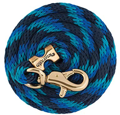 Weaver Leather Unisex-Erwachsene Poly Leine mit vermessingtem Bull-Trigger, Führstrick, Marineblau/Blau/Türkis, 10-feet