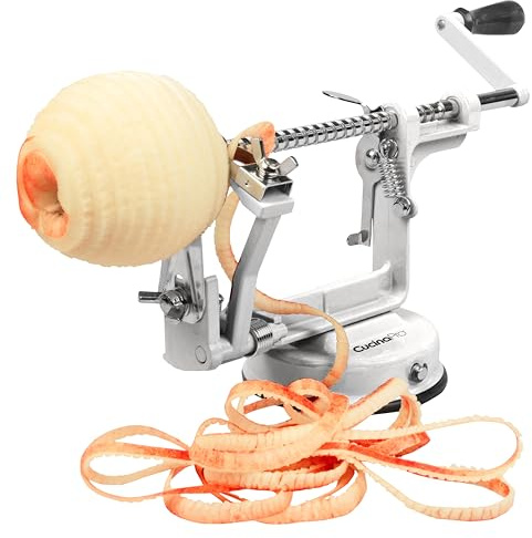 Apple Peeler and Corer, Durable Heavy Duty Chrome Cast Iron, Suction Base