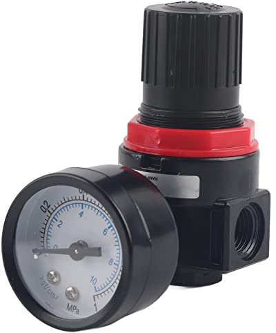 Druckregler Luftkompressor G1 / 4 Manometer Regler Überdruckventil mit Manometer AR2000