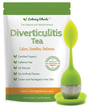 Calming Blends Diverticulitis Tea | Certified Organic, Caffeine Free | Includes Tea Strainer