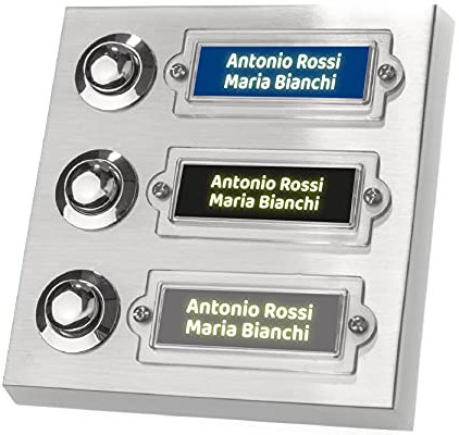 GFD - Targa Nome con misure personalizzate - Ideale per cassetta lettere, citofono e armadietti - Retroilluminata per citofoni e autoadesiva per altri usi - Made in Italy