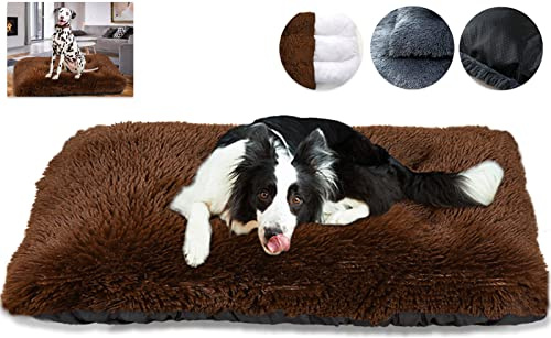 Plüsch HundeBett Hundesofa, Orthopäisches Waschbare Hundebetten, für Kleine Mittlere Große Hunde, rutschfest Weiches Hundekorb Hundekörbchen- Dark Brown|| S (53×38×12cm)
