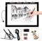 TOHETO A4 Tableau Lumineux pour Dessiner avec Support Pliable, 8000 Lux Tampon Lumineux Ultra Fin Artiste LED Tracing Light Pad Board Box for Suivi, Dessin, Tatouage, Croquis, Peinture Diamant - Noir