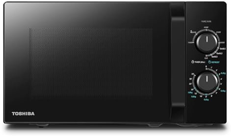Toshiba Four à micro-ondes 20 L MW2-MG20P(BK), 800W/1000W Grill, avec Grill Croustillant et Fonction de Cuisson Combinée, 9 Niveaux de Puissance, Ampoule LED, Dégivrage facile, Noir