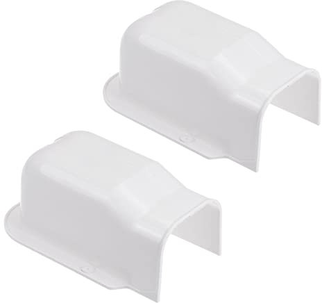 PATIKIL 3 PVC Cubierta Decorativa Línea, 2 Paquete Pared Entrada Tapa Tubería Piezas Accesorios para Aire Acondicionador Central AC Calefacción Bomba, Blanco