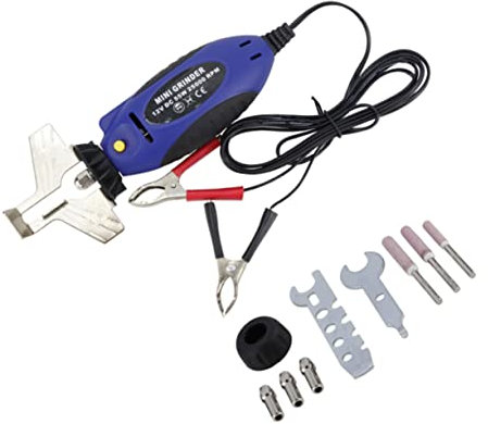 Yardwe 12v Affilatrice Elettrica Per Catene Strumento Manuale Per Affilare Catene Con Design Ergonomico e Pietra Di Affilatura Blu