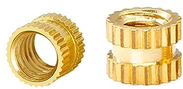 50 Stück M2/M2,5/M3/M4/M5/M6 eingebettete Messing-Rändelmutter für Kunststoffspritzguss, M5x6x7