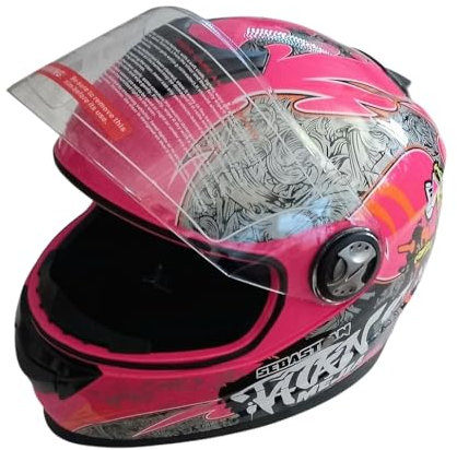 Kinder Integralhelm Mejia – Motorradhelm für Kinder, ABS-Schale, robuster Kinderhelm für Downhill, Quad und Motocross Pink (XS)