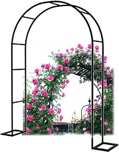 Arche Jardin Aluminium Largeur, Arche À Rosiers Métal, Filet À Plantes Grimpantes, Filet de Treillis, pour Récolte de Concombres, Légume, Vignes, Plantes Grimpantes,140x230x40CM