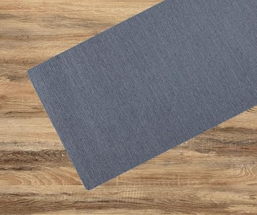 Tata Home Tappeto Cucina in Ciniglia Antiscivolo Lavabile Passatoia Multiuso Corridoio Camera Ingresso Resistente Tappeto al Metro Made in italy 52x250 cm Colore Grigio