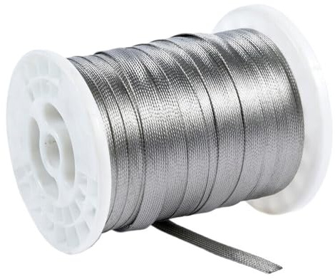 Gaine de fil tressé de 5M, argent 2-12mm, gaine métallique en acier inoxydable 304, gaine tressée en maille for le Signal de blindage(10mm)