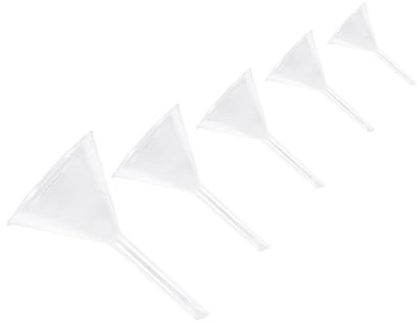 COSMEVIVI Juego De 5 Embudos Triangulares De Vidrio De Laboratorio, Resistentes Temperatura, Diámetros 30/40/50/60/75 Mm, Para Filtrado y Análisis Químico Reutilizable