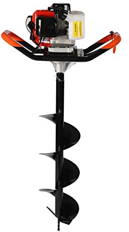 Tagtuell Petrol Earth Auger Drill, Garden Earth Borer Post Hole Digger Borer with Extension Rod and Goggles, Bits Diameter 4inch, 6inch, 8inch