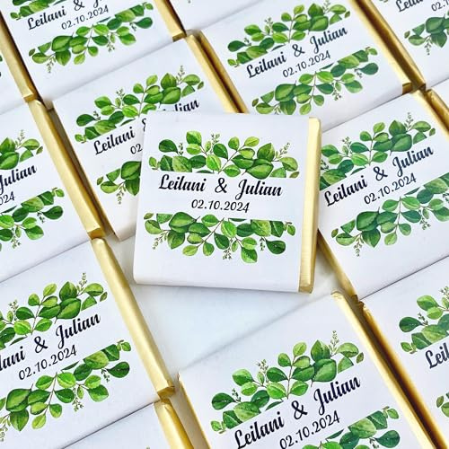 BABY SHOWER CHOCOLATE 50 Chocolats Personnalisés pour Mariage, Cadeaux pour Invités avec Noms et Date, Faveurs de Mariage