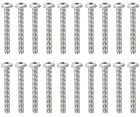 PATIKIL #10-24 * 1-1/2 Tornillos de Cabeza Redonda con Hexágono Interior, 20 Piezas de Acero Inoxidable 304 18-8 Tornillos de Cabeza Redonda con Hexágono Interior Pernos Allen UNC