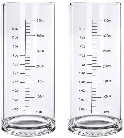 Graduated Glass Cup With High And Low Temperature Resistance,Measuring Cup,Breakfast Milk Drinking Cup(2 Pack)