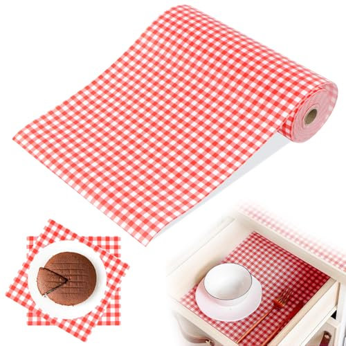 Tappetino per Cassetti, Rivestimento Cassetti 30 * 300 cm, Taglio a Misura Antiscivolo per Cassetti, Carta per Cassetti per Armadi da Cucina, Cucina, Tavolo e Armadio, Rosso CartaCassetti, 1 Pezzo