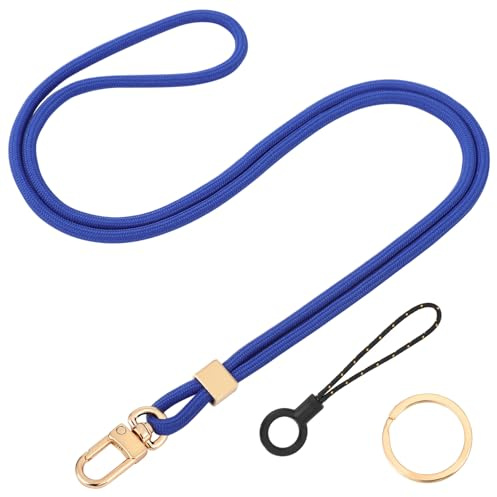 Segus Lanyard Llaves, 1 Pieza Cuelga Llaves Cuello, Cinta Cuello Llaves con Hebillas Giratorias Metálicas, para Porta Tarjetas Identificativas, Silbatos, Billeteras (Azul Oscuro)