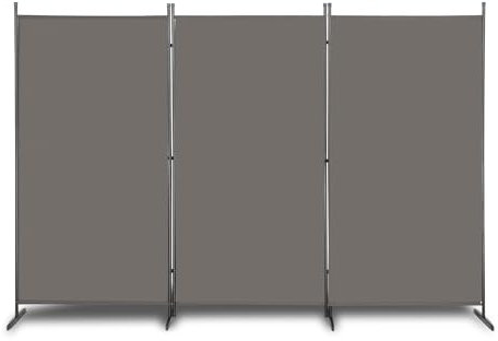 LEADZM Paravent 3 Panneaux Cloison de Séparation Séparateur de Pièce Diviseur Ecran d'Intimité Paravent Chambre à Coucher Maison Intérieur 260x180cm (Gris)