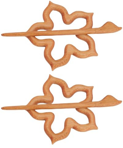2pcs Broche de Fleurs en Bois Broche de Femmes élégantes Faites à la Main, Motifs en Bois Uniques, épingles de sécurité Sécurisées, écharpe Pull de Robe à Collier
