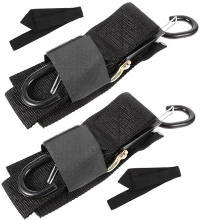 Milisten 2 Sätze Riemen für Kajak Spanngurte Bootsbindegurt Band zur Befestigung binden Befestigungsgurt für Kajaks Windenriemen für Boote mit Haken legierter Stahl Black