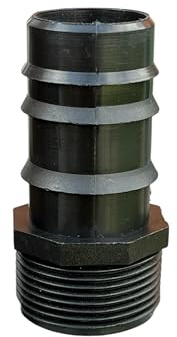 1 accesorio de plástico de rosca macho, tamaño 1 1/4 pulgadas x 40 mm, adaptador de púas de manguera, conector de cola de manguera, rosca BSP