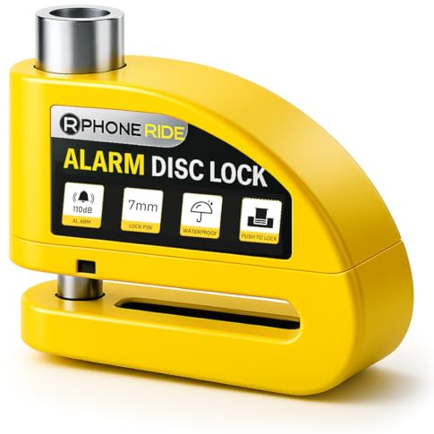 Bloc Disque Moto Alarme | Antivol Velo ou Antivol Moto Haute Sécurité Avec Alarme Puissante 110dB | Bloque Roue Moto Pour Une Meilleure Protection Contre Le Vol | Jaune