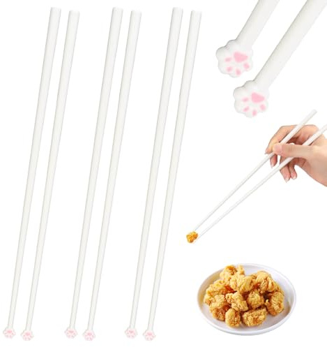 GZGXKJ Cat Paw Chopsticks 3 Paare Essstäbchen Katzenpfote Wiederverwendbar Katzen Essstäbchen Tierliebhaber Sushi Stäbchen für Esstische Küchen und Esszimmer Verwendet